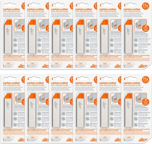 Vista 6 de Slice Carton Safe - Cortador de caja de cerámica, 1 paquete, gris + naranja