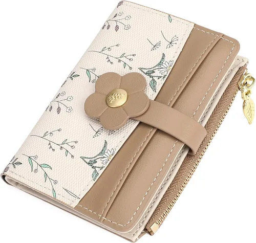 Vista 16 de GAEKEAO Billeteras pequeñas para mujer, con bloqueo RFID, plegable, de piel vegana, con bolsillo con cremallera, ventana de identificación