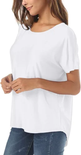 Vista 2 de Herou - Camiseta casual holgada de manga corta de verano, para mujer