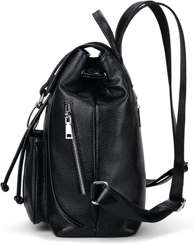Vista 5 de COOLCY Nueva mochila vintage de cuero genuino para mujer