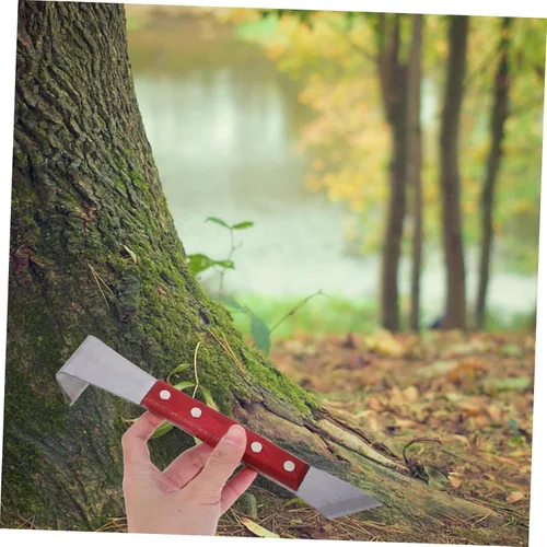 Vista 5 de Angoily Cuchillo de afeitar para carpintería, herramienta de mano para descortezar, herramienta de madera para descortezar, corteza, corteza