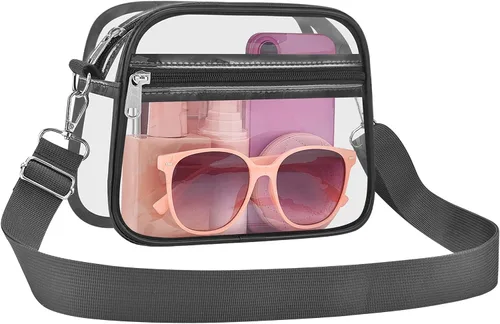 Vista 20 de COK Bolsa transparente para eventos de estadio, bolsas cruzadas para mujeres y hombres, bolso transparente para conciertos y festivales