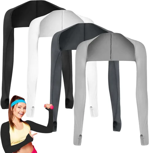 Vista 9 de PHOGARY, manguito de brazo con protección solar y UV, con enfriamiento, cómodo y transpirable, mangas anti-UV para mujer