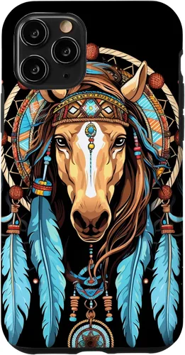Vista 10 de Funda tribal con plumas indias nativas americanas para iPhone 14