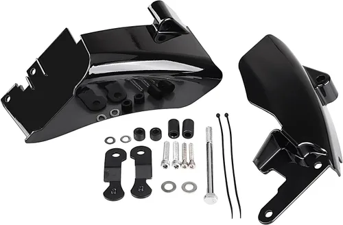 Vista 8 de Kit de cubierta de protector térmico para motocicleta ABS de marco medio para deflector de aire para modelos Harley Dyna 2006-2022, cromo
