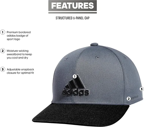 Vista 2 de adidas Excel Performance - Gorro de ajuste ajustable y estructurado para hombre