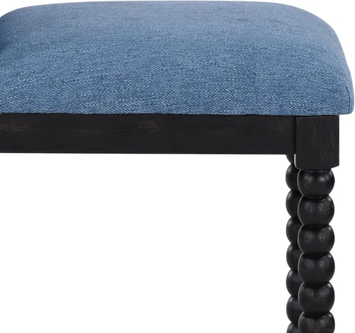 Vista 6 de DUHOME Taburete de mostrador de husillo con asiento acolchado de resorte, taburetes de bar de madera de granja de 26 pulgadas de altura