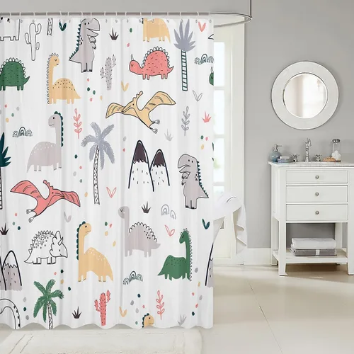 Vista 21 de Feelyou Cortina de ducha con diseño de gato para decoración de baño, bonita cortina de baño para puestos de bañeras, accesorios de baño divertidos