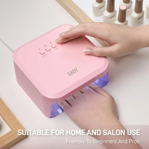 Vista 3 de GAOY Luz UV para uñas de gel, secador de uñas profesional con sensor infrarrojo y 3 temporizadores, lámpara de curado rápido para salón y arte