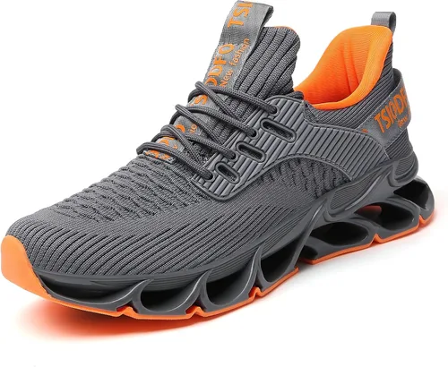 Vista 18 de TSIODFO Zapatillas de moda para correr y caminar para hombre Todo negro Q02