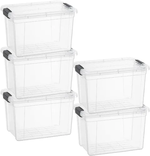 Vista 70 de Superio Mini contenedor de almacenamiento de plástico para crayón, suministros de arte y estuche de costura, organizador pequeño apilable