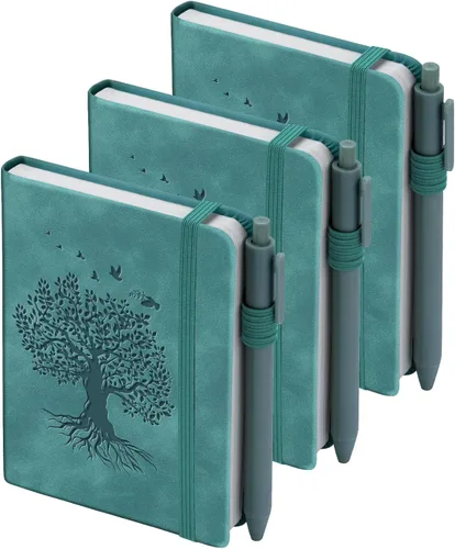 Vista 19 de 3 paquetes de cuadernos de bolsillo para diario, A6 pequeño, total 360 páginas, cuadernos para tomar notas, diarios para escritura, mini blocs