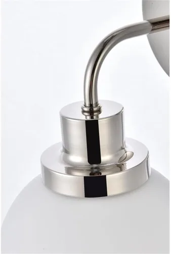 Vista 5 de Hanson - Aplique de baño de metal con 1 luz en níquel pulido y esmerilado