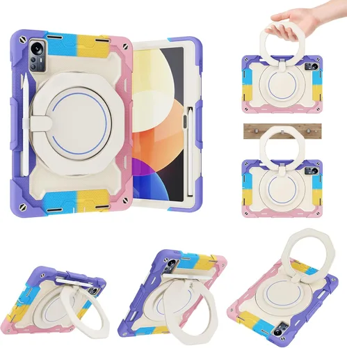 Vista 11 de Funda de silicona para tablet Xiaomi Mi Pad 5 Pro de 12.4 pulgadas, a prueba de golpes con soporte para lápices, correa para el hombro, soporte