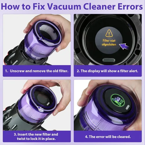 Vista 5 de Lemige Paquete de 2 piezas de repuesto para filtros de vacío V9 SV18 para Dyson V9 Motorbar SV18 Digital Slim Aspiradora inalámbrica, para filtro