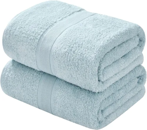 Vista 16 de Aibaser Toallas de baño, 27 x 54 pulgadas, naturales, ultra absorbentes, para baño, viajes, gimnasio, ducha y spa (juego de 6 piezas) (azul)