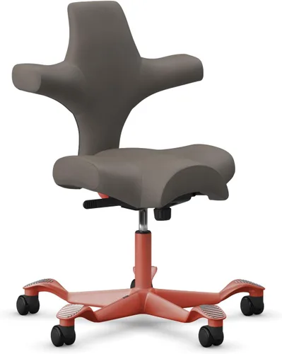 Vista 33 de HAG Capisco Silla de escritorio estándar ajustable, marco negro, asiento negro de vinilo ónix