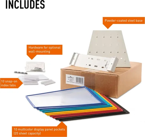 Vista 9 de Sistema de referencia Durable Vario (535710) de 10 paneles con superficies con protección antimicrobiana. Marco de color gris