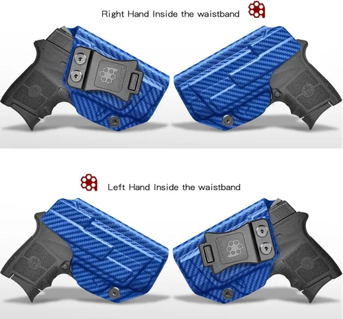 Vista 2 de Amberide IWB Kydex Holster for Smith & Wesson Bodyguard 380 Auto, Concealed Carry, No Optic/No Laser, Adjustable Cant, Posi-Click Retention, Made in