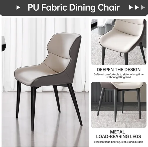 Vista 4 de Mesa de comedor rectangular de 63 pulgadas con 4 sillas, moderna mesa de comedor negra con sillas para sala de estar, comedor y cocina