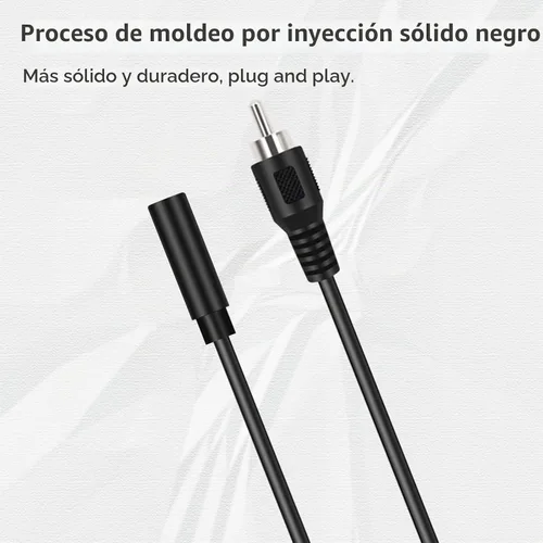 Vista 3 de Paquete de 2 adaptadores de enchufe macho de 0.138 in de 1/8 pulgadas, TS mono hembra a RCA macho, cable convertidor para altavoz, subwoofer, audio