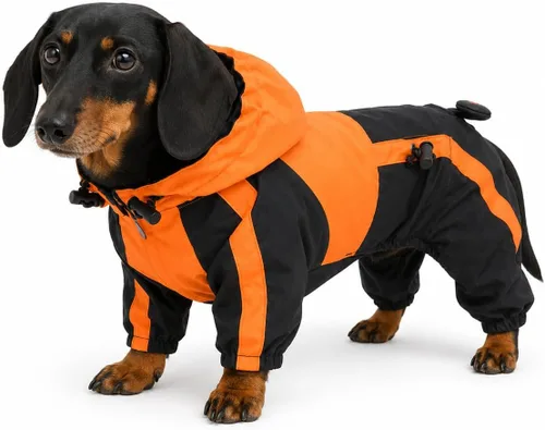 Vista 25 de Ropa para mascotas, abrigo impermeable de nailon para mascotas, chaqueta de lluvia adorable con capucha perfecta para razas de perros pequeños, Verde