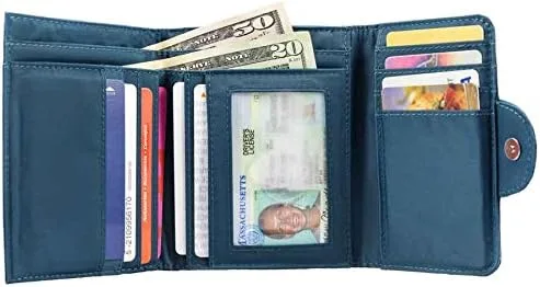 Vista 3 de Big Skinny Cartera delgada Trixie Trifold para mujer con capacidad para hasta 30 tarjetas