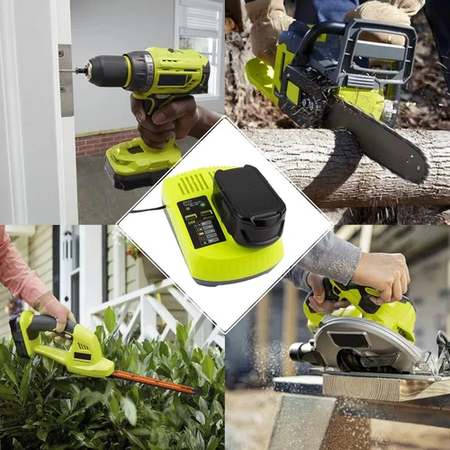 Vista 7 de Reemplazo Ryobi P117 P118 P119 Cargador de química dual Li-ion y Ni-cad Ni-Mh Cargador de batería 12V 18V MAX para batería Ryobi One+ Plus 1400670