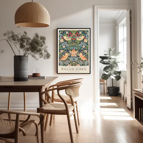 Vista 5 de Poster Master Impresión Vintage del Ladrón de Fresas - Póster Retro de William Morris - Arte de Patrón Floral - Regalo para Hombres y Mujeres