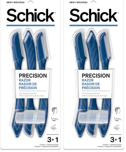 Vista 10 de Schick Maquinilla de afeitar de precisión para hombres, maquinilla de afeitar para bordes, afeitadoras desechables, 3 unidades (paquete de 1)