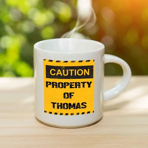 Vista 3 de Property of Thomas Taza de café – Taza de cerámica personalizada con nombre, taza personalizada, regalo personalizado de cumpleaños/Navidad, regalo