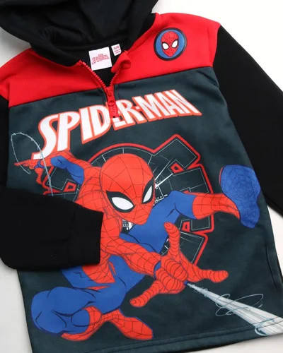 Vista 4 de Marvel Sudadera con capucha de forro polar Avengers para niño - Capitán América, Spider-Man, Iron Man (Tamaño 2T-18)