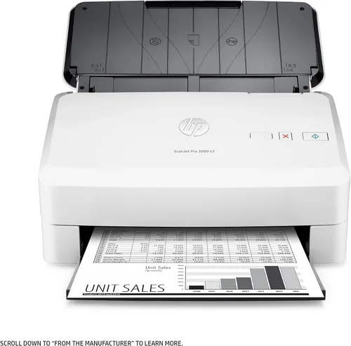 Vista 4 de HP ScanJet Pro 3000 s3 Escáner OCR de alimentación de hojas