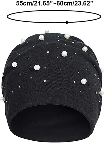 Vista 2 de Gorro suave para mujer, diseño de calavera, para invierno, cálido, moderno y holgado