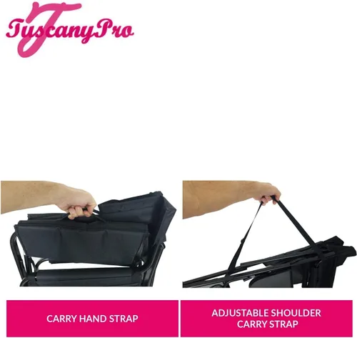 Vista 7 de Silla de directores alta profesional portátil con bandeja lateral, nombre personalizado/logotipo impreso, altura del asiento de 29 pulgadas