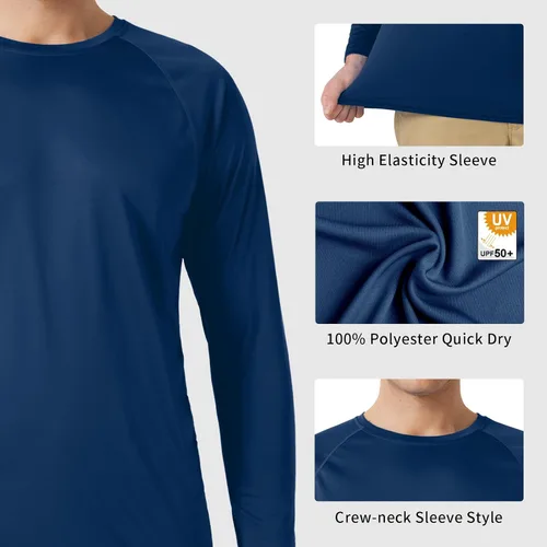 Vista 6 de SG Edge Men's Activewear Basic Outdoor Series Sun Protection Long Sleeve Quick Dry Shirt