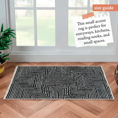 Vista 12 de Indigo Ink - Alfombra lavable, resistente a las manchas, decoración bohemia geométrica, fácil de limpiar, ideal para sala de estar, dormitorio