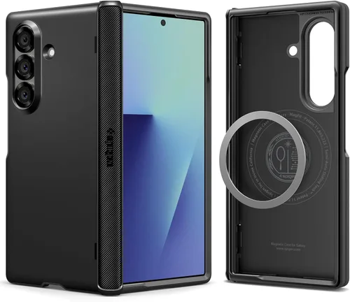 Vista 11 de Spigen Funda para Galaxy Z Fold 6, Slim Armor Pro (2024) [protección de bisagra] - Negro Negro
