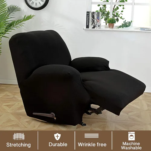 Vista 2 de MarCielo Funda elástica para sillón reclinable, 1 pieza, funda para sofá, funda para silla de muebles (negro)