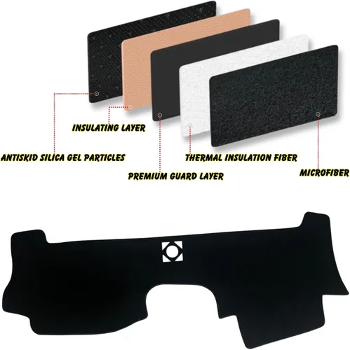 Vista 4 de Tapete para cubierta de tablero de instrumentos compatible con Cadillac CTS 2003-2007, protector antideslizante con protección solar (2003-2007)