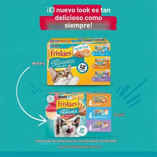Vista 2 de Comida para gatos húmeda Purina Friskies Tasty tesoros