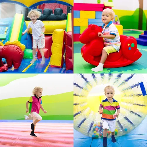 Vista 2 de SkiBeaut Calcetines para niños pequeños, calcetines para niños con agarres, 12 pares antideslizantes para niños pequeños y niñas con agarre para 1-7