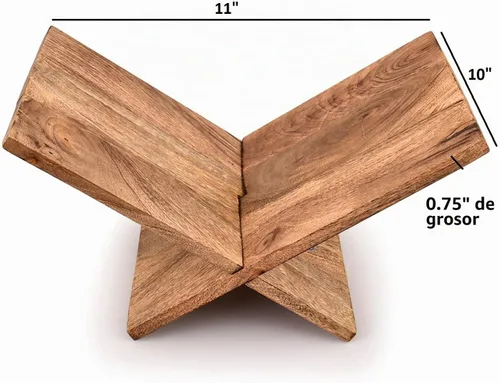 Vista 5 de Kaizen Casa Soporte para libros de madera de mango con marco de cruz para exhibir y leer, adecuado para arte, Biblia, libros de cocina, caballete