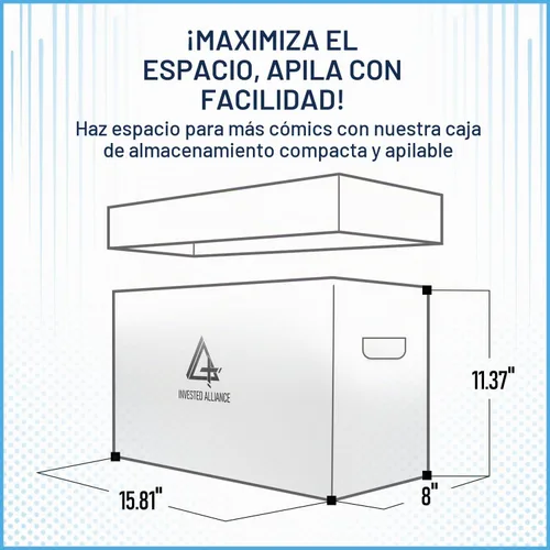 Vista 7 de Caja de almacenamiento de cómics cortos premium (paquete de 3 - blanco). Caja/gabinete de cartón grueso para cómics. Contenedor de libros de cómics