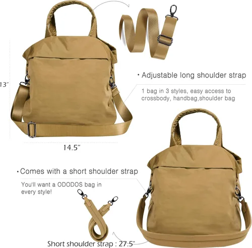 Vista 3 de ODODOS Bolsas Hobo Multi 2.0 de 19L con 2 correas para mujer, bolsos de mano, bolsos cruzados