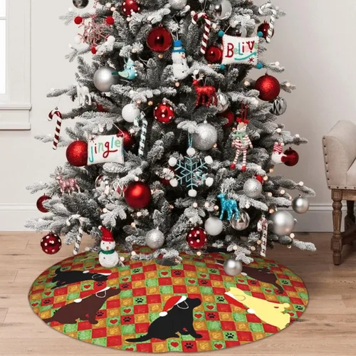 Vista 5 de Falda de árbol de Navidad de 30 pulgadas, edredón de cachorros labrador, decoraciones navideñas para fiestas festivas interiores y exteriores