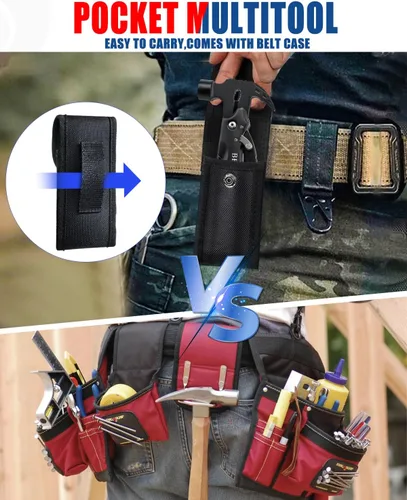 Vista 8 de BIBURY Rellenos de calcetines para hombres, martillo multiherramienta 12 en 1, regalos de elefante blanco para adultos, regalo para papá que lo