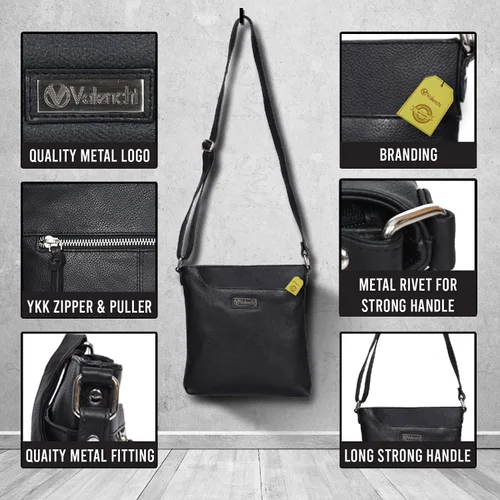 Vista 4 de VALENCHI Bolsos cruzados de cuero real para mujer, bolsos cruzados de tamaño mediano para mujer - Monederos cruzados de cuero para mujer