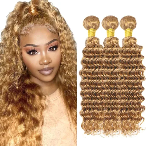 Vista 278 de 300g 1B27 Human Hair Bundles Honey Blonde Bundles Human Hair 10A Brazilian Virgin Remy Hair Extensions 8 10 12 Inch