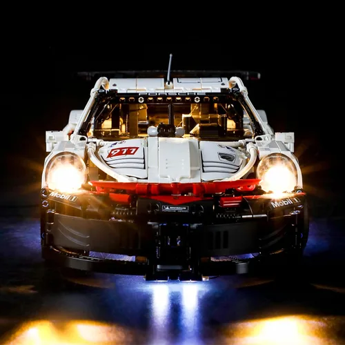 Vista 2 de BRIKSMAX Kit de iluminación LED para Technic Porsche 911 RSR, compatible con el modelo de bloques de construcción Lego 42096, no incluye el juego